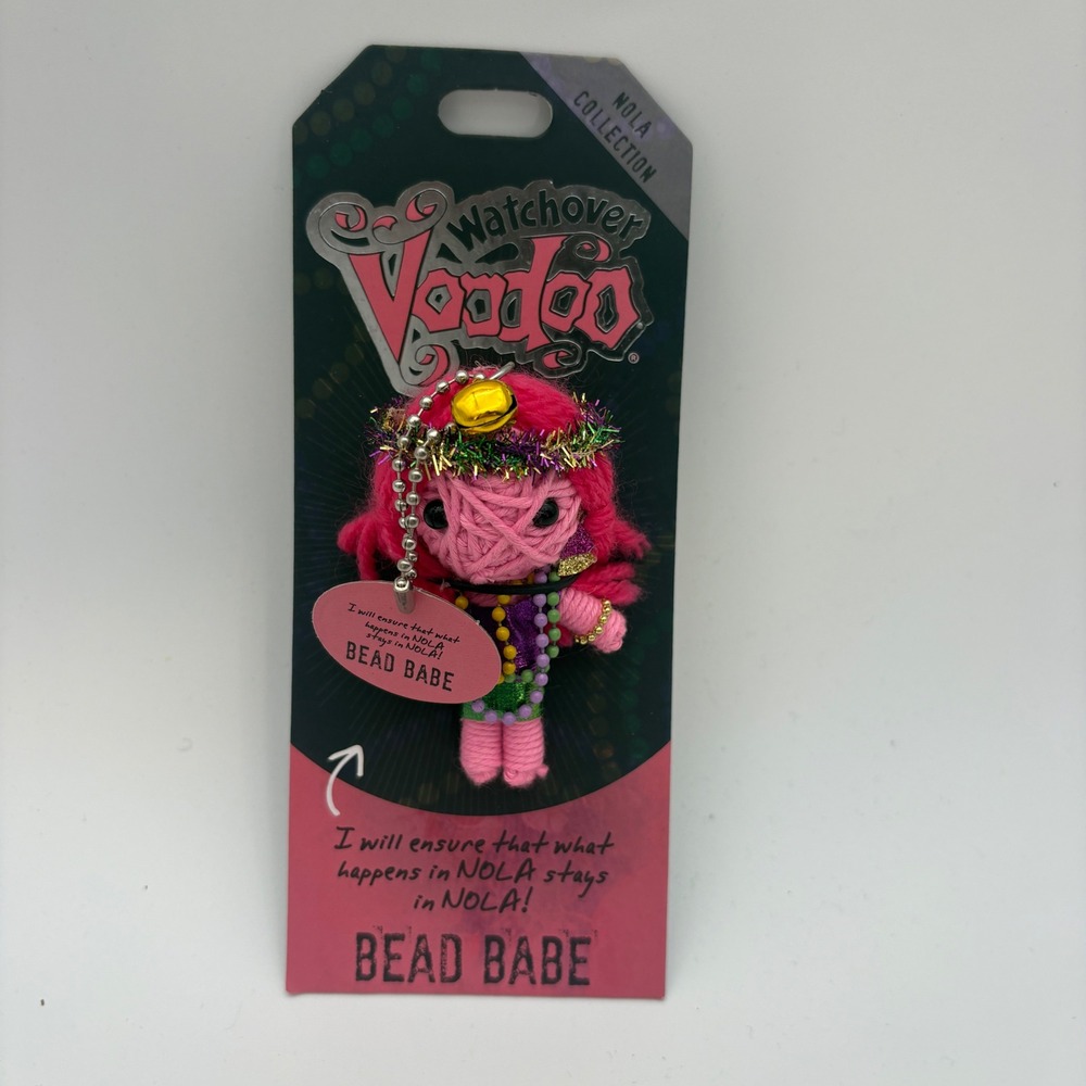 Watchover Voodoo Doll NOLA Collection Bead Babe Pink String Keychain Ref 257 NEW